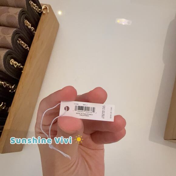 NWT Coach Cosmetic Case In Maxi Signature Canvas CCI84 Walnut/True Red - Picture 4 of 6